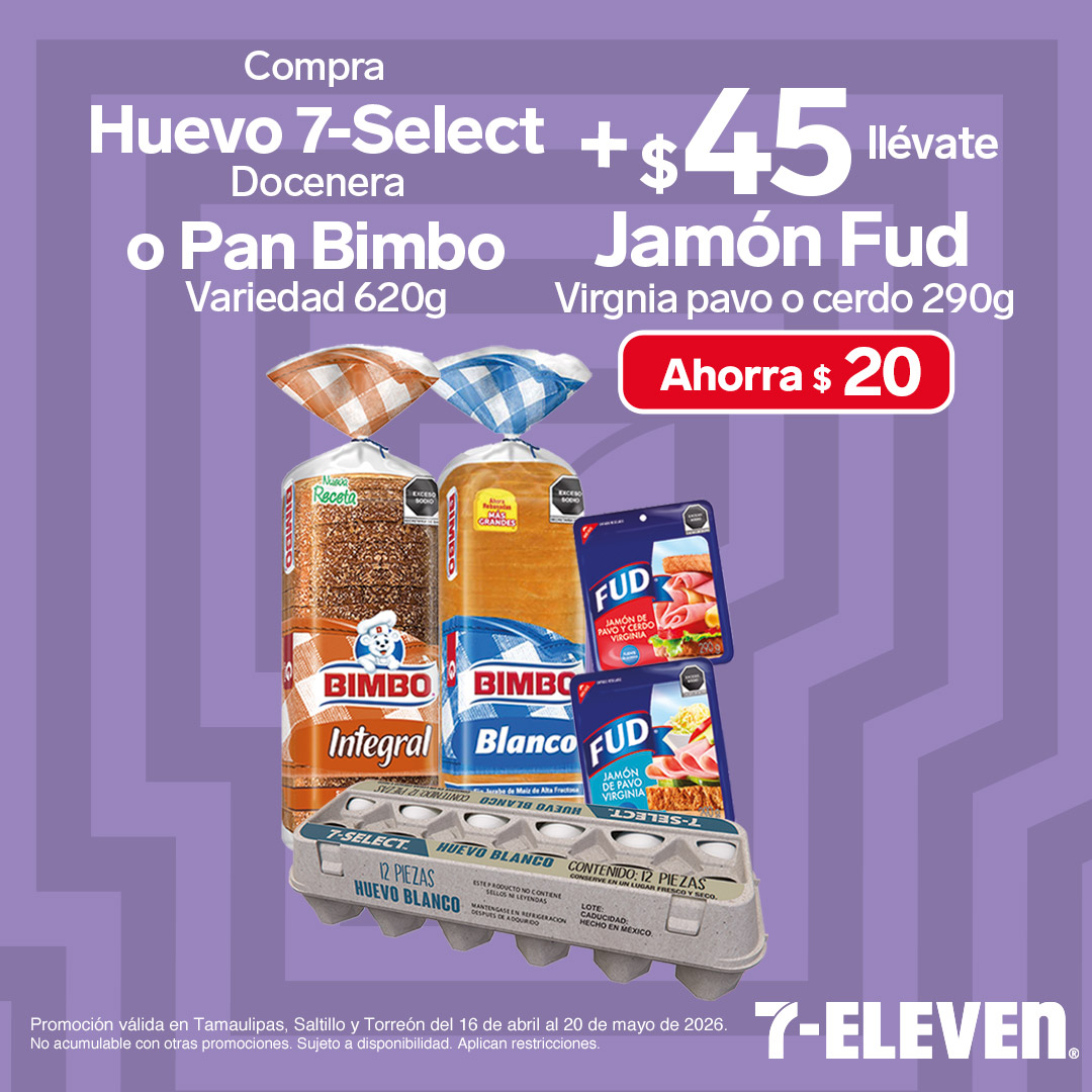 Huevo o Pan Bimbo, más 45 pesos lleva Jamon Fud