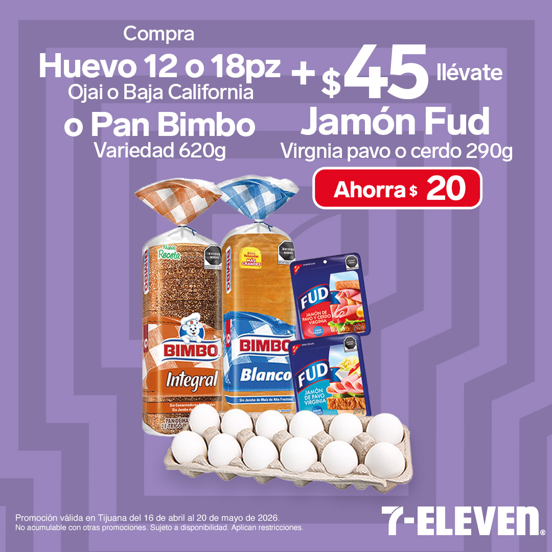 Huevo o Pan Bimbo, más 45 pesos lleva Jamon Fud