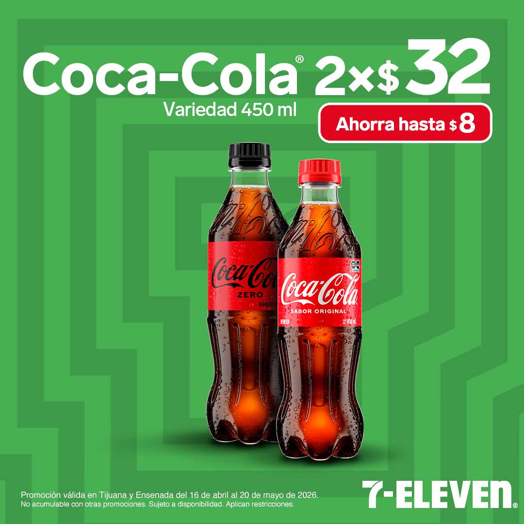 Coca-Cola 2 por 32 pesos.