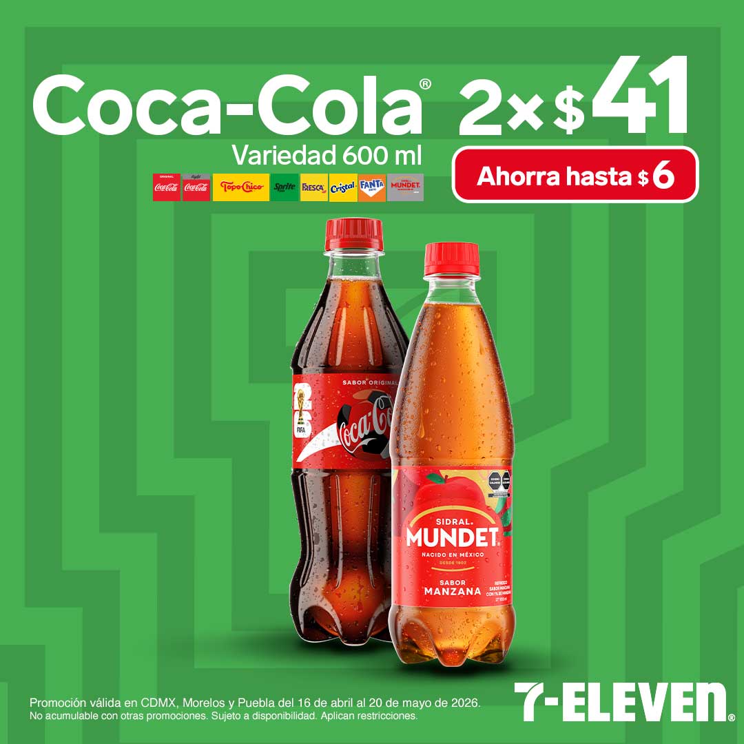 Coca-Cola 2 por 41 pesos.
