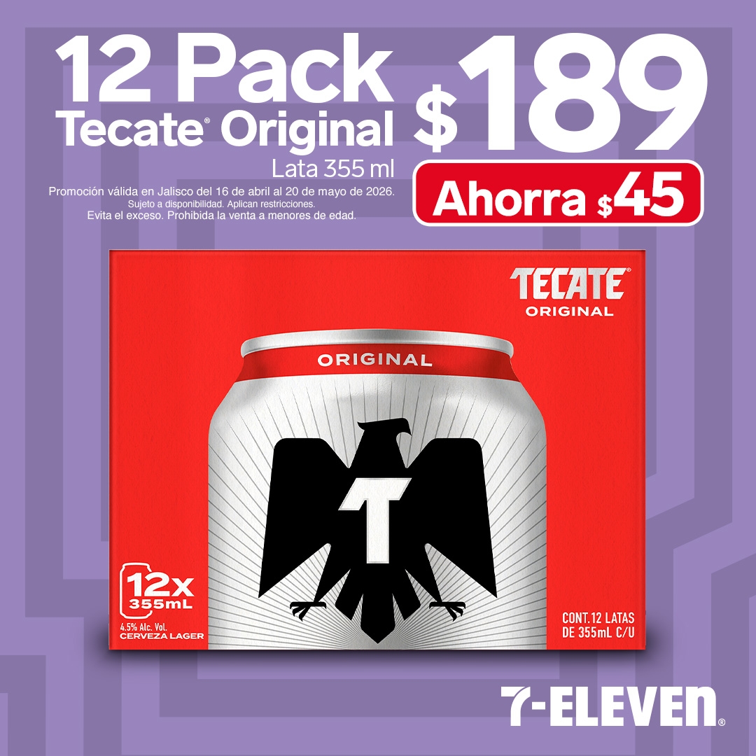 12 Pack Tecate Original lata 355 mililitros a 189 pesos