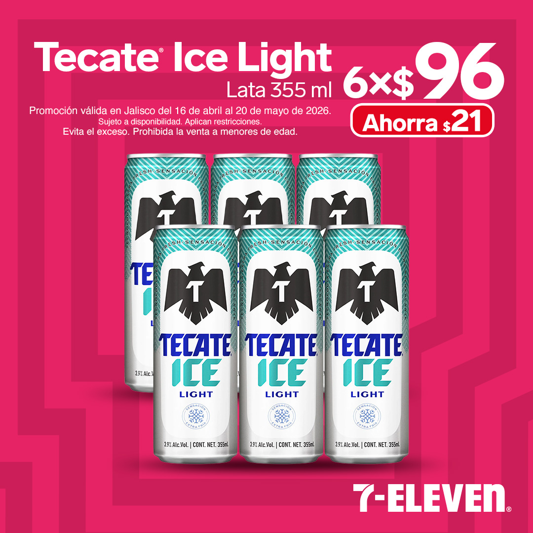 Tecate Ice Light lata 355 mililitros, 6 por 96 pesos