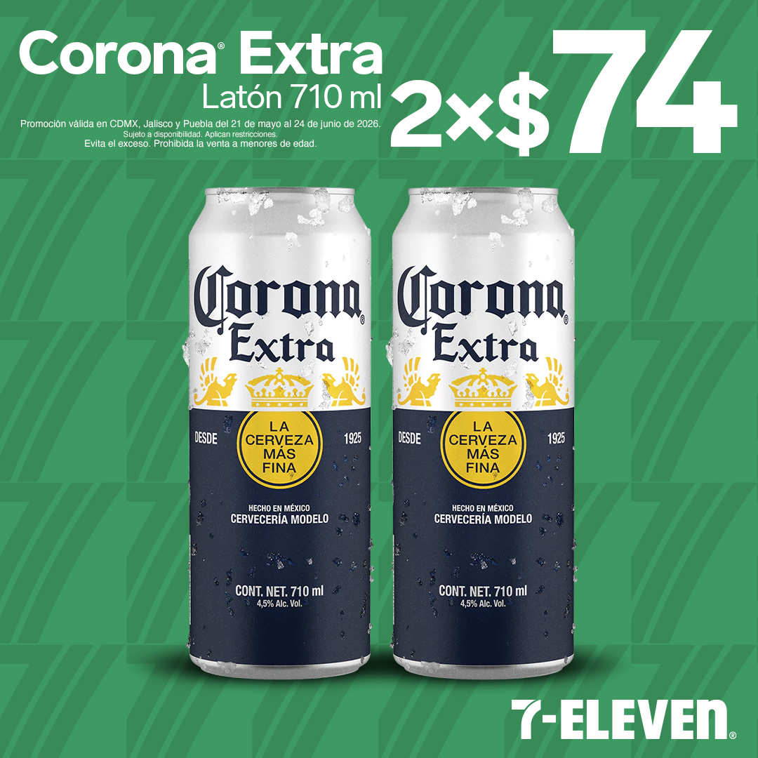 Corona Extra Latón 710 mililitros, lleva 2 por 74 pesos.
