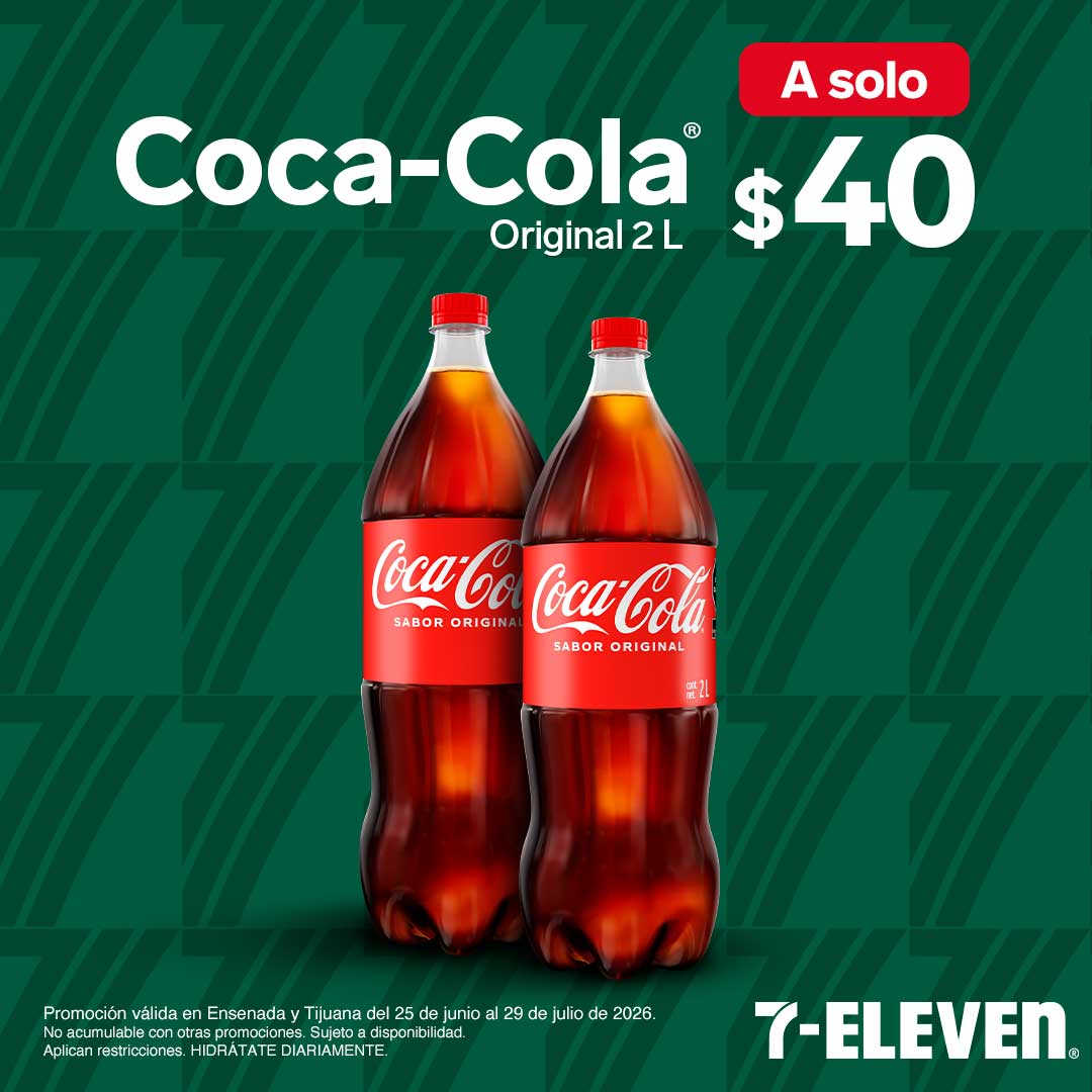 ENS TIJ - COCA COLA 2 LITROS P7 Coca-Cola Original 2 litros, llévala por 40 pesos.