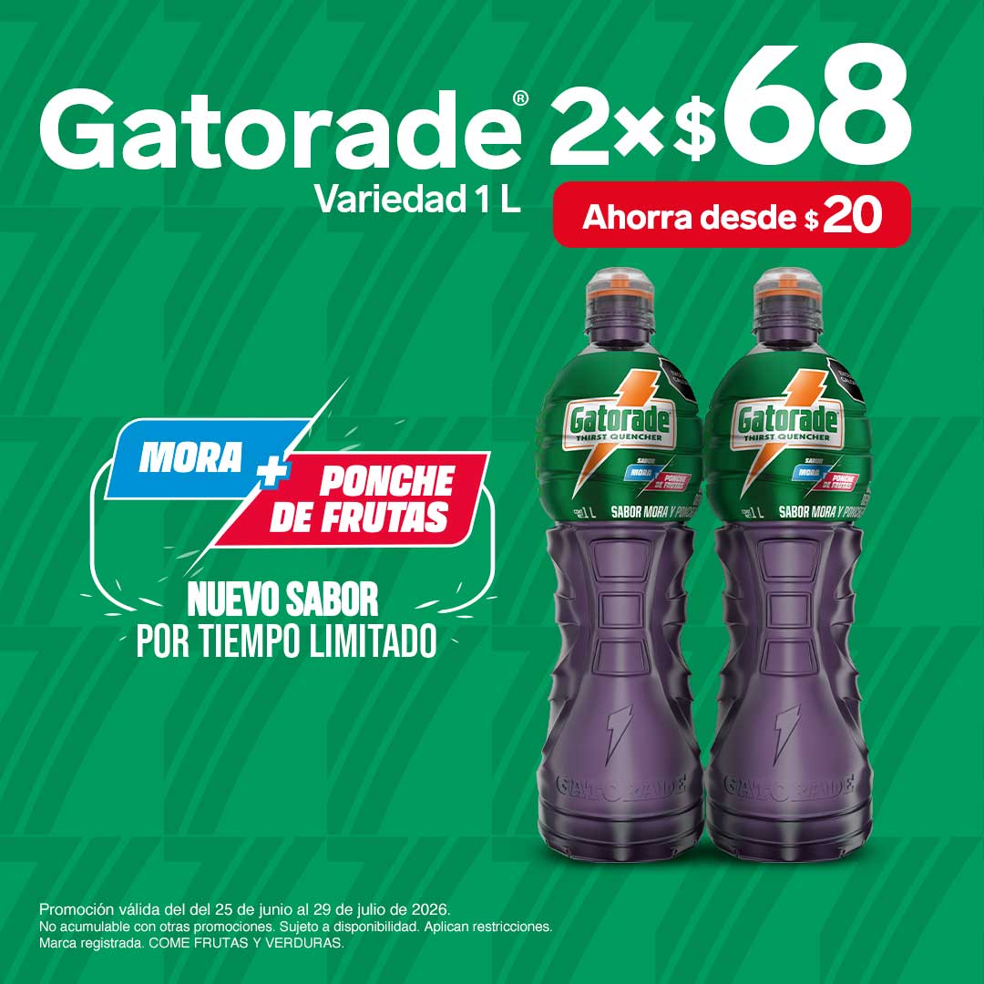Gatorade Mora + Ponche de frutas