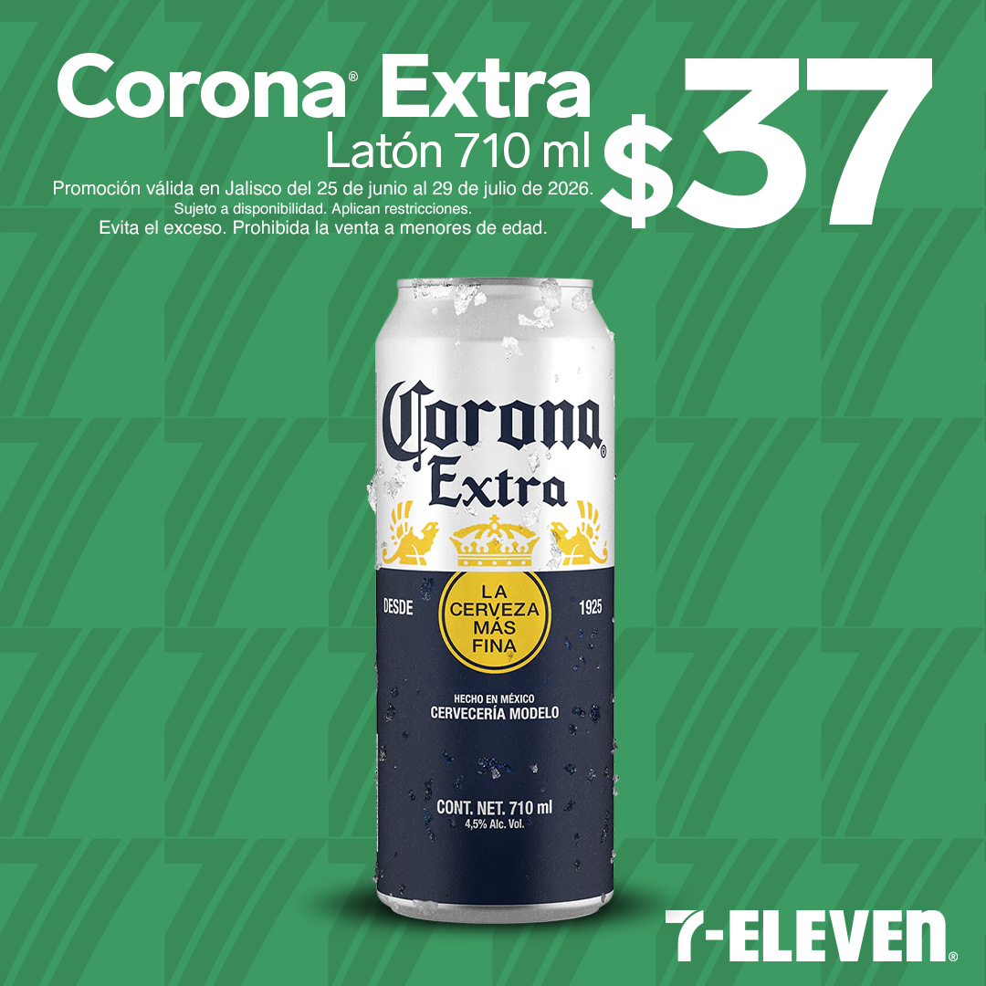 JAL - CORONA EXTRA LATON P7 Corona Extra latón 710 mililitros, llévalo por 37 pesos.