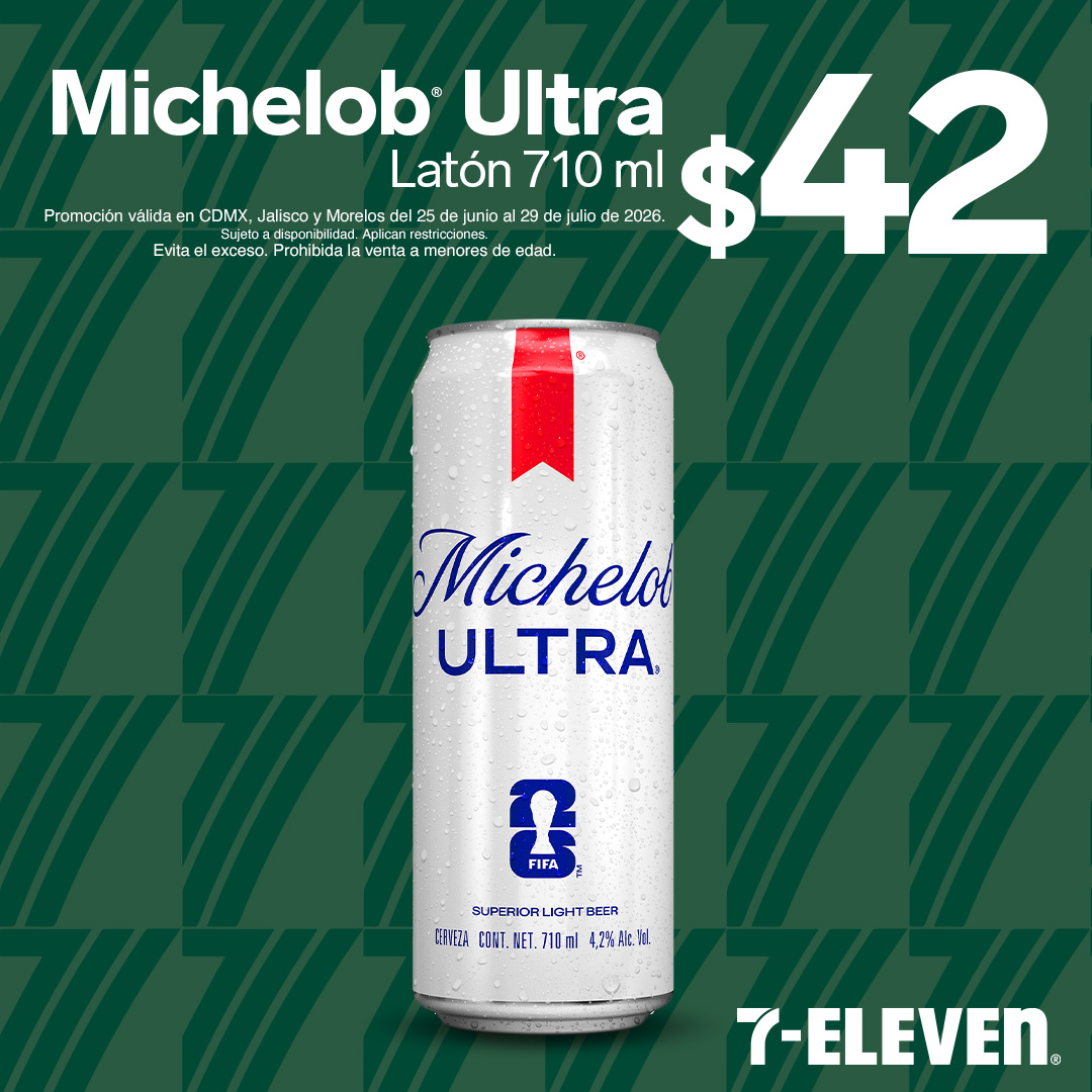 MEX JAL MOR - MICHELOB ULTRA LATON P7 Michelob Ultra latón 710 mililitros, llévalo por 42 pesos.