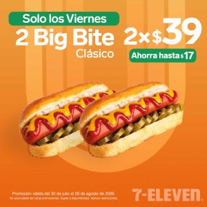 Los viernes llévate dos Big Bite Clásico a solo 39 pesos.