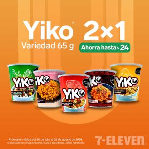 Yiko, sopas instantáneas de 65 gramos, lleva dos por 1.