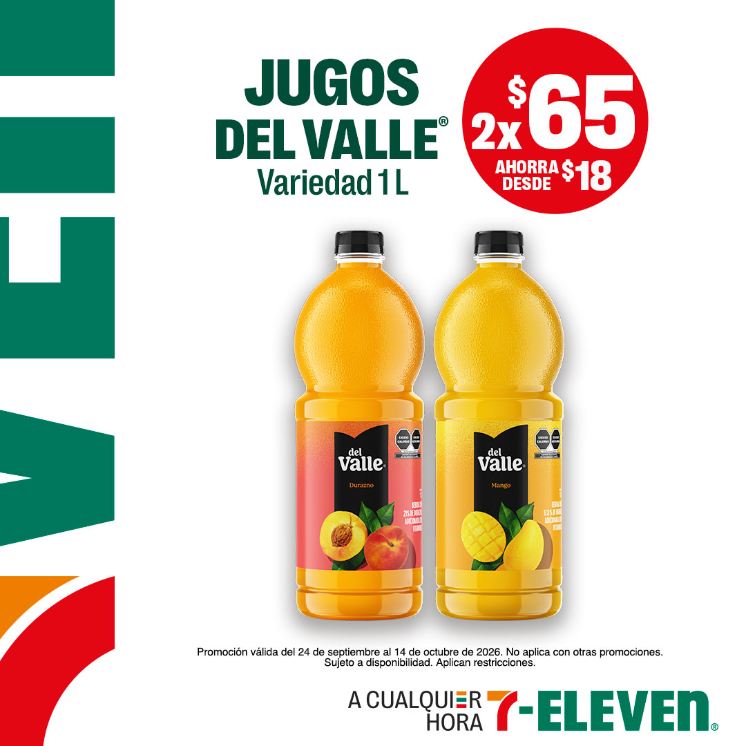 Jugos Del Valle, variedad de 1 litro, lleva 2 por 65 pesos.