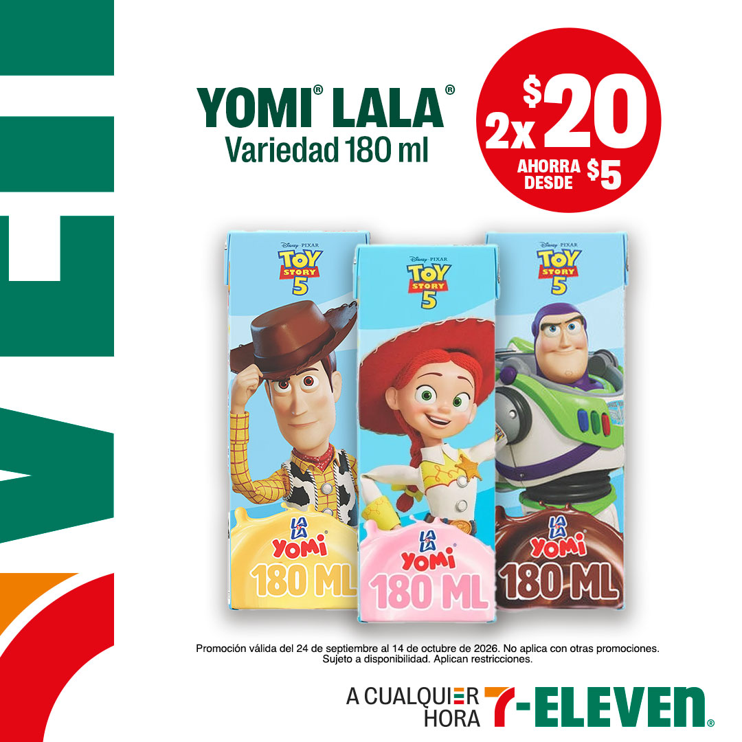 Yomi Lala, variedad 180 mililitros, lleva 2 por 20 pesos.